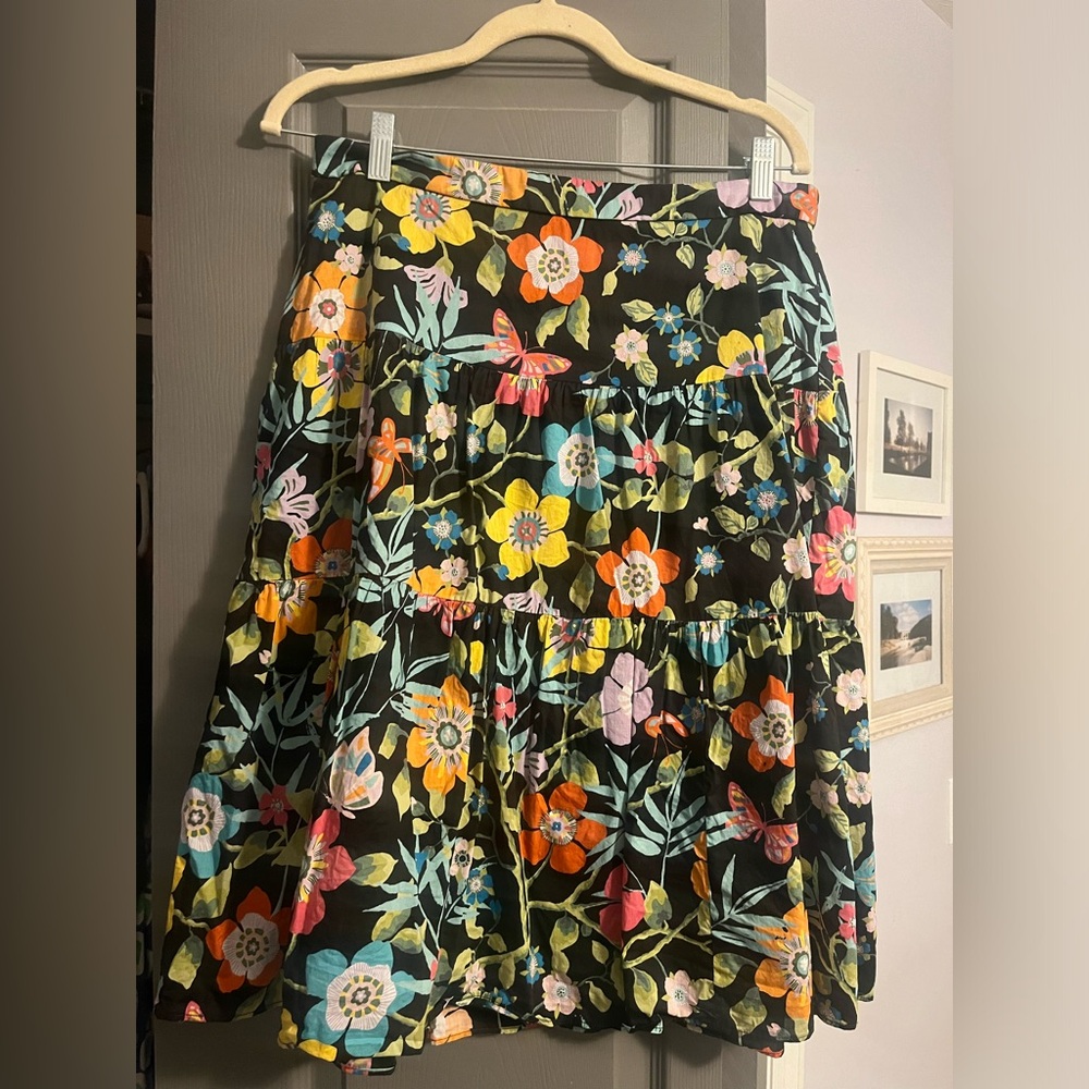 J Crew floral skirt 12p